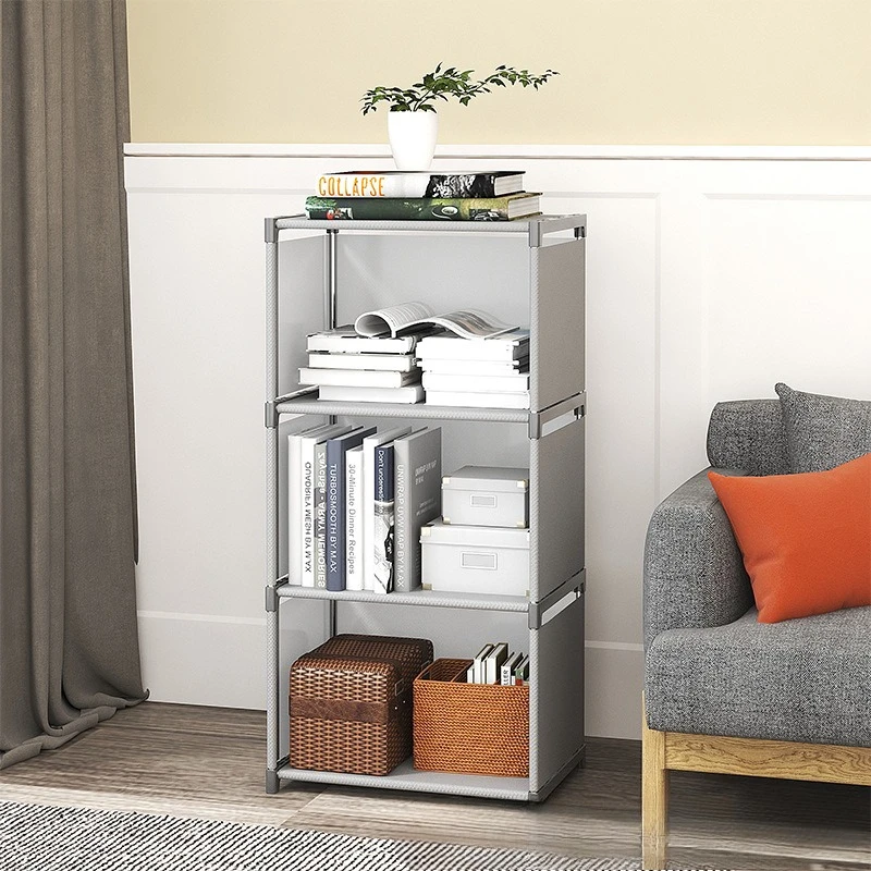Customized wholesale simple multi-layer assembly bookshelf floor shelf table bookcase children's creative storage cabinet