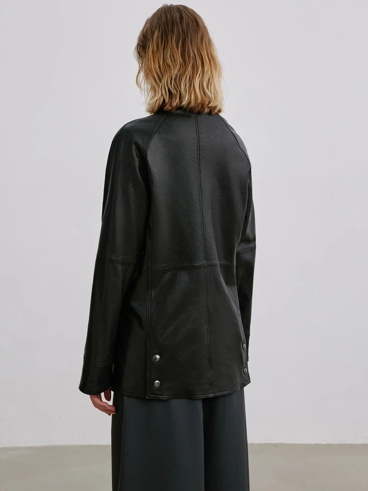 Chaquetas tipo Cargo Vintage ajustadas de cuero genuino para mujer primavera otoño 2025 abrigo de piel de oveja auténtica negro suave clásico Simple de gama alta