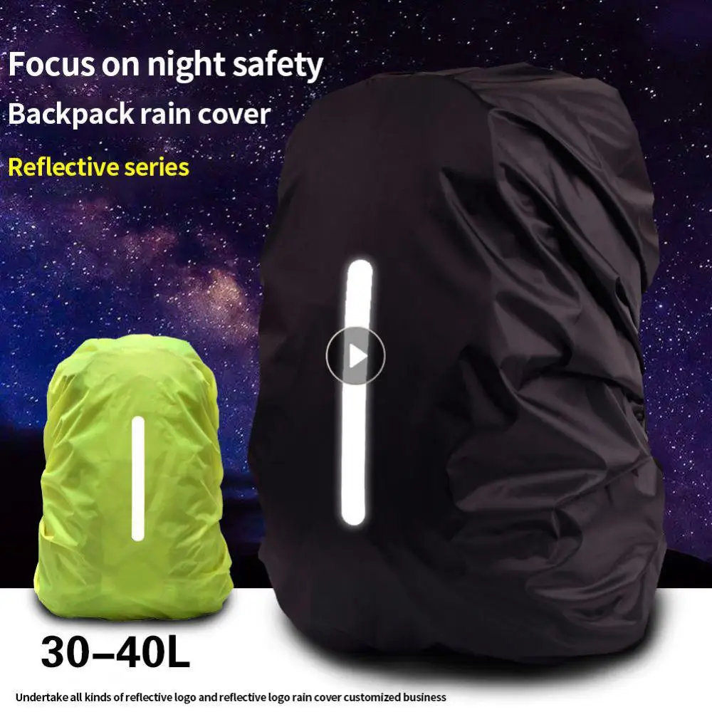 Bagcover Resistant To Dirt Large Capacity Various Sizes Waterproof Polyester Fiber Schoolbag Rain Cover Ultralight Reflective