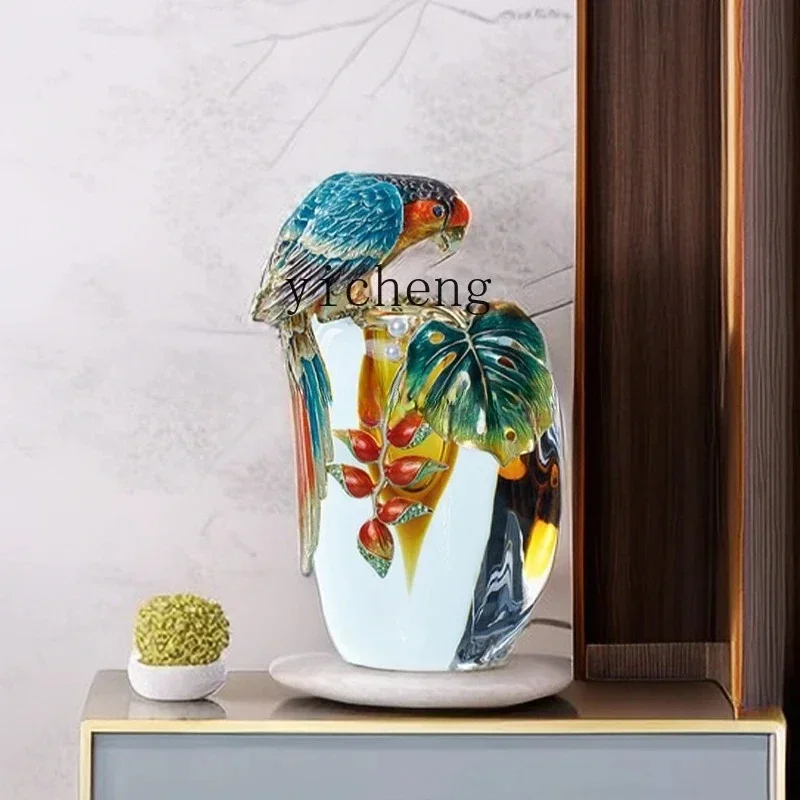 HP-15 Enamel Colored Glass Vase Ornament, Living Room Flower Arrangement, Flower TV Cabinet Decoration