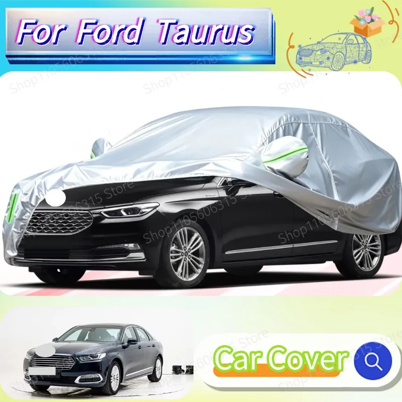 For Ford Taurus 2018-Present Custom Fit Full Car Cover Silver Coated Fabric Side Zipper Access UV Sun Dust Protection3