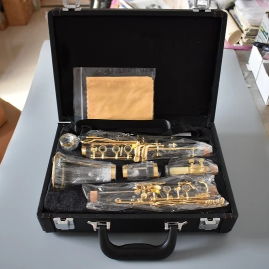 

Hooqu B Flat Crystal Clarinet Clarinet Transparent Tube Body Gold-plated Buttons Bright Tone Beautiful Appearance