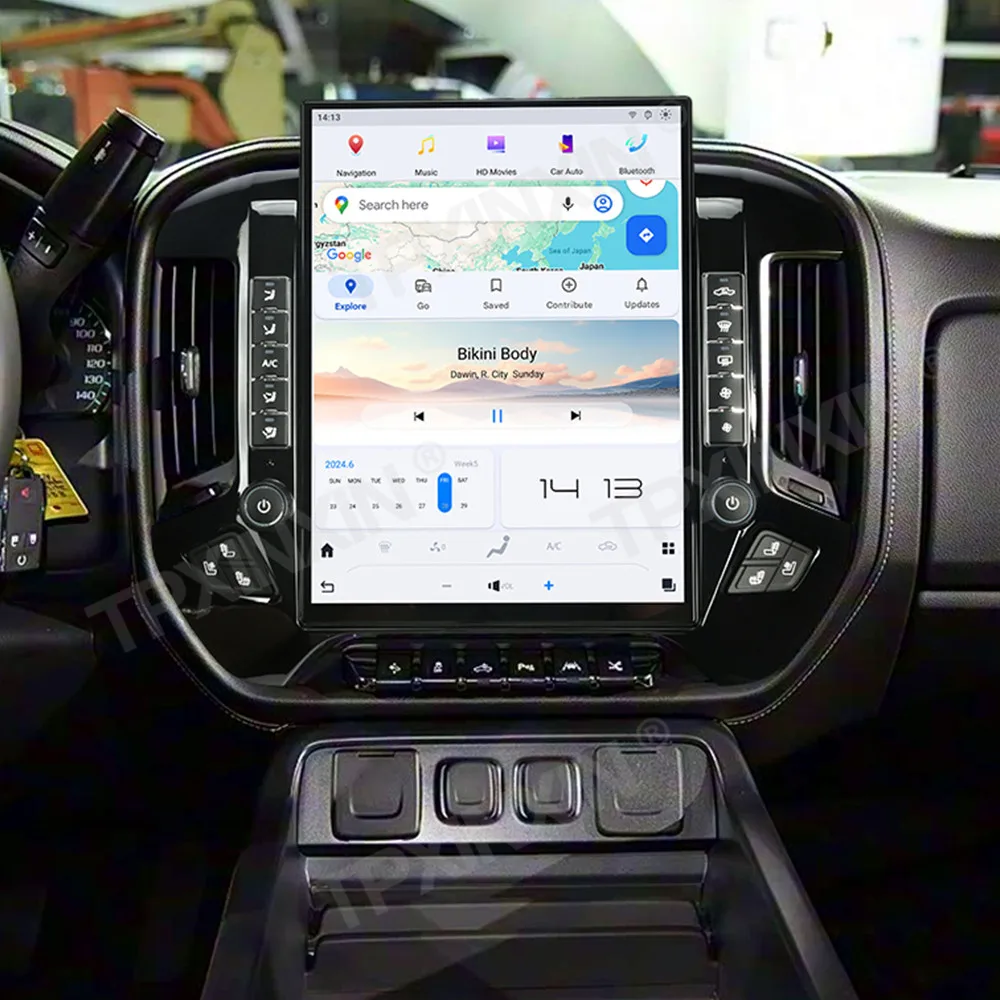 

Android 15.6" Multimedia Player Stereo For GMC Sierra For Chevrolet Silverado 2014-2019 Car Radio Auto Carplay GPS Navi DSP 2Din