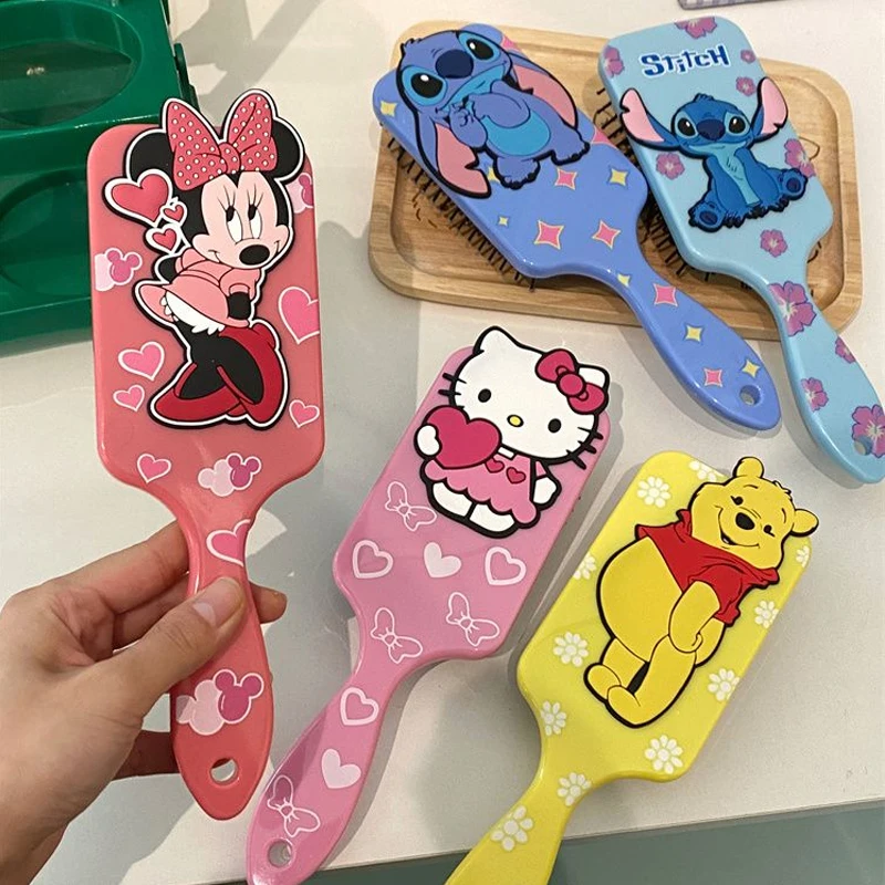 Stitch Comb Cartoon Cute Comb Massage Handle Comb Cartoon Minnie Mouse Hello Kitty Children\'s Birthday Gift Toys