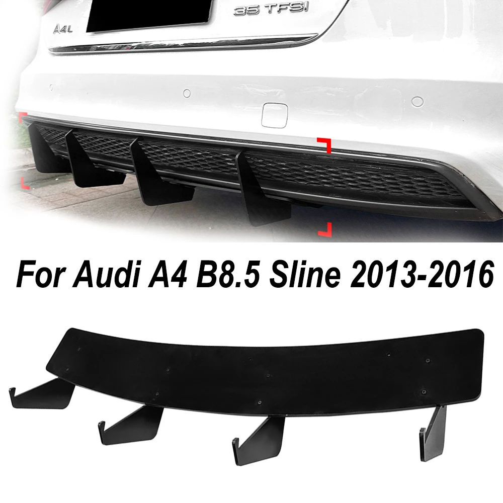 

For Audi A4 B8.5 Sline 2013-2016 Car Rear Bumper Lip Diffuser Spoiler Splitter Protector Auto Accessories