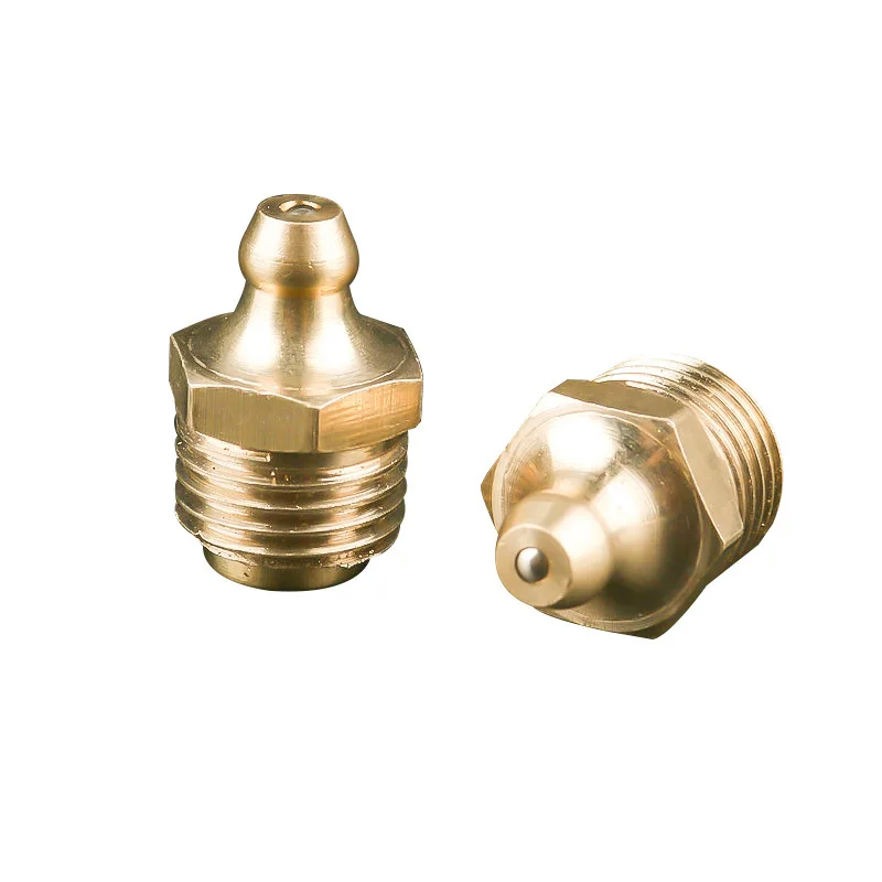 Brass Grease Nipple Metric Imperial Male Thread Straight Elbow Type Oil Zerk Fitting for Grease Gun