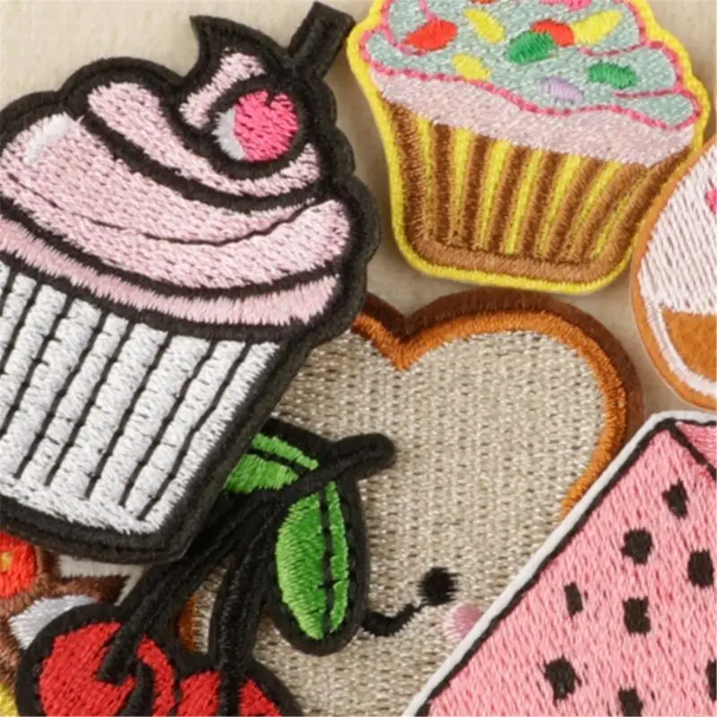 9pcs deser owoce plastry haftowe aplikacje tkaniny do dekoracji odzieży