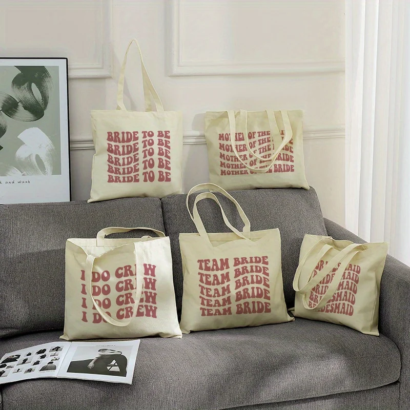 Team Bride Flower Print Tote Bag, Foldable Women Beach Shopping Shoulder Bag, Bachelorette Party Bridesmaid Gift For Her