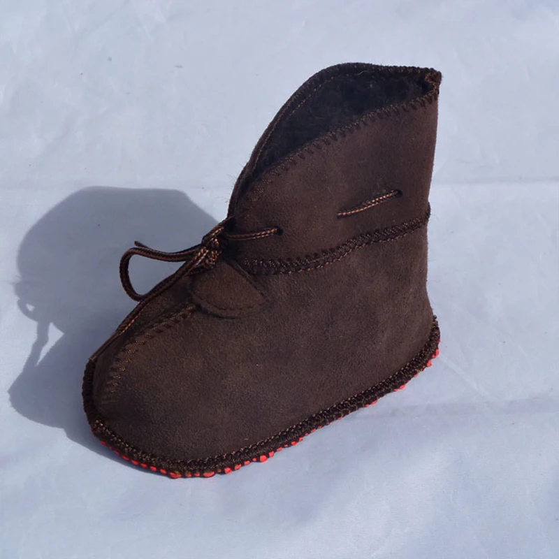 

Baby Wool Sheepskin Boots Winter Fur Socks Shoes Soft Sole Boy Girl Velvet Infant Baby Newborn Items Leather Furry Warm Footwear