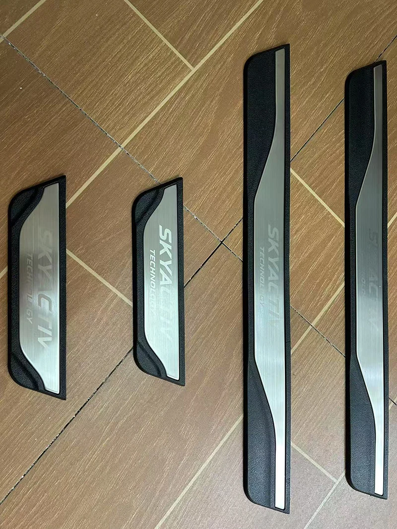 ل Mazda2 مازدا 2 MAZDA3 CX-5 CX-3 CX-30 CX-4 عتبة باب السيارة لوحة بالية دواسة عتبة حامي الكسوة المضادة للانزلاق اكسسوارات #3