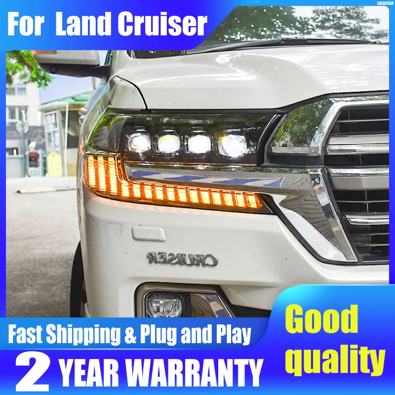 Head Lamp For Car Land Cruiser 2016-2020 Headlight Fog Lights Day Running Light DRL H7 LED Xenon Bulb LC200 Car Accessory