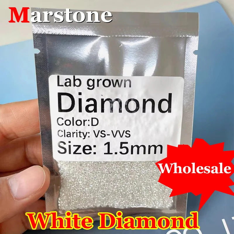 Diamante cultivado en laboratorio Premium Melee DEF VVS-VS HPHT, venta al por mayor, 5/10/20/30/50 Uds., piedras preciosas de diamantes, tamaño completo, súper blanco para venta al por mayor