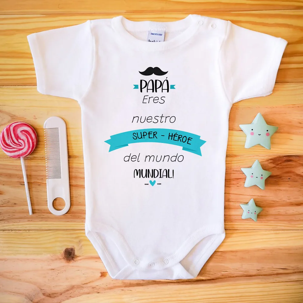 

Father's Day Baby Romper Dad You Are My Superhero Print Toddler Bodysuit Newbron First Father's Day Gift Girls Boys Clothes