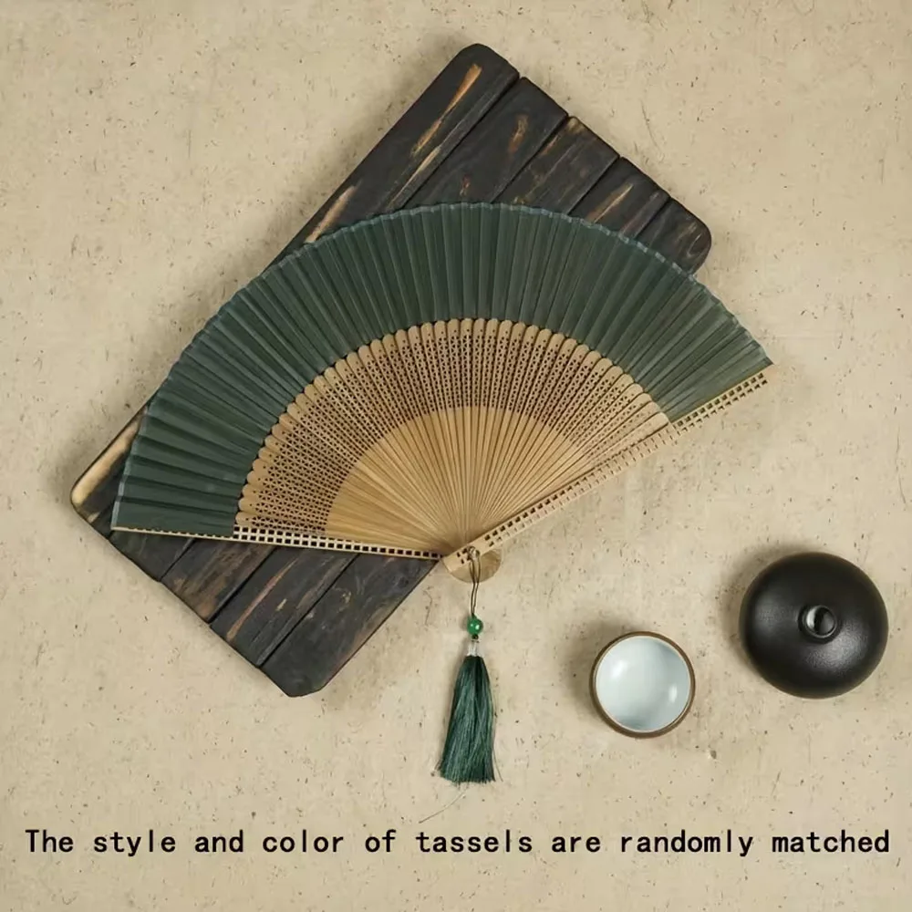 Bamboo Folding Fan, Antique Handheld Fan, Tourist Attraction Photography Prop, Suitable For Christmas, Halloween, Thanksgiving