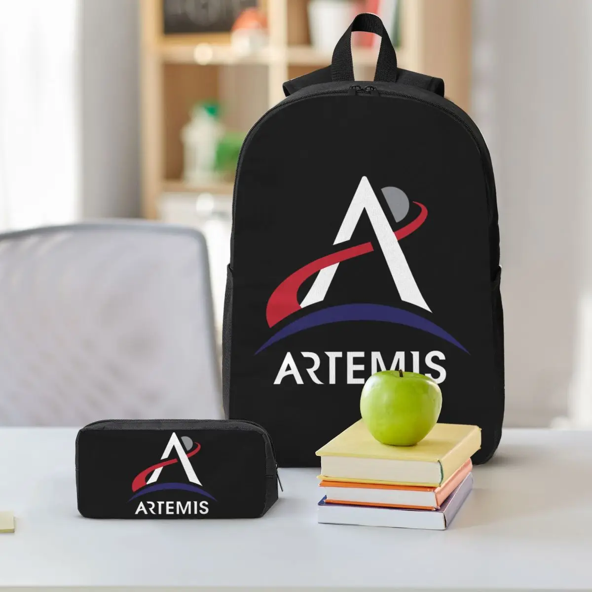 Artemis Program NASA Mission To The Moon Backpack Student BookBag School Bag Shoulder Bags 3ps Insulated Lunch Bag Pencil Case