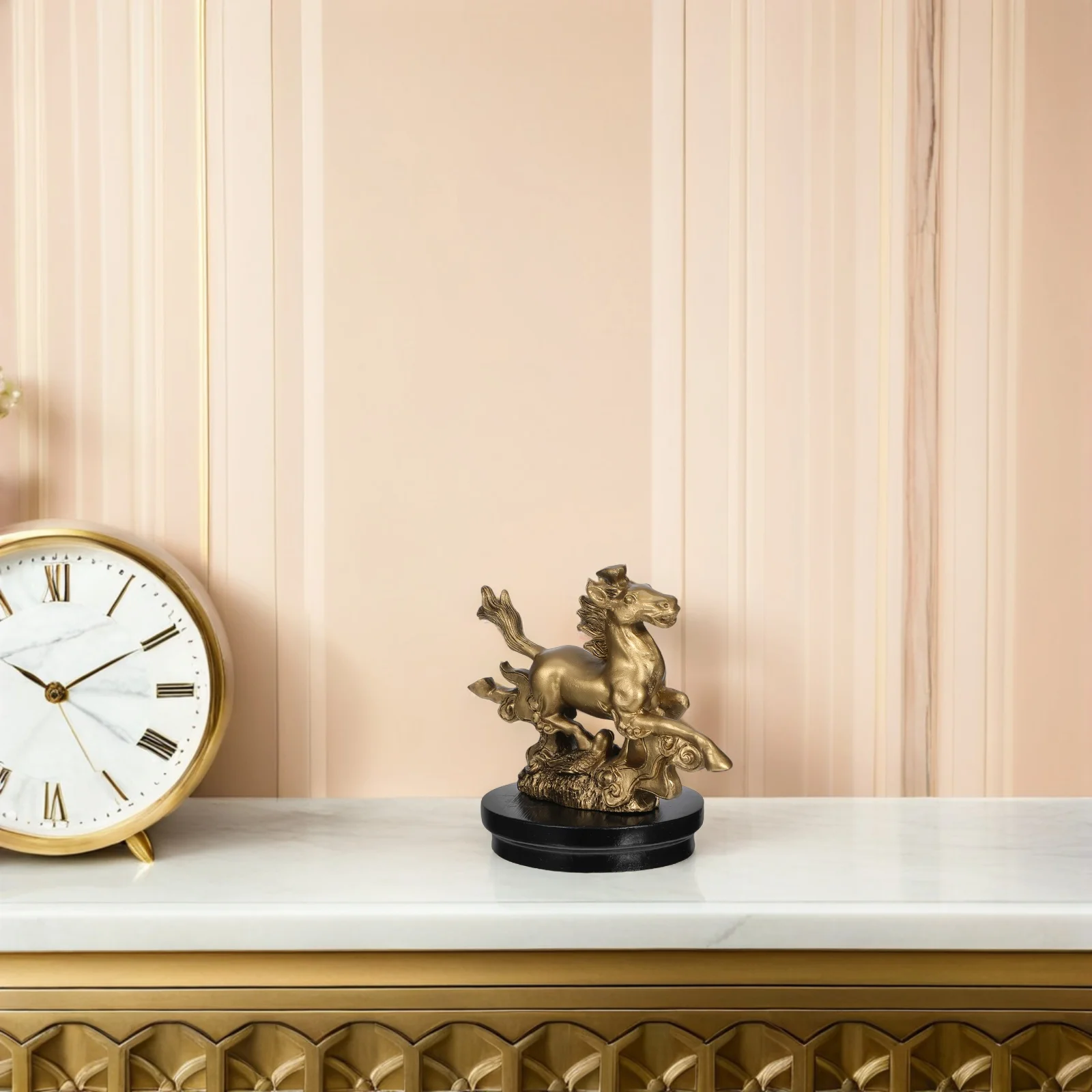 

Carved Standing Horse Resin Statue - Elegant Horse Sculpture Decor for Living Room Shelf Entryway Modern Home Decor Item 2026