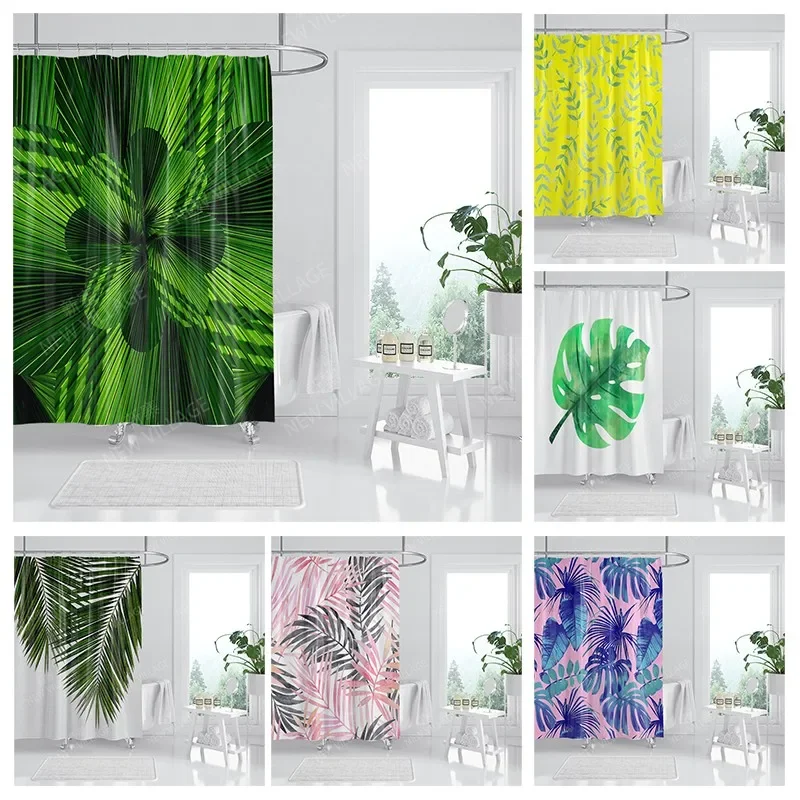 

Waterproof fabric shower curtains Bathroom curtain accessories Bath curtain for shower 180x200cm 240*200 plant boho decoration