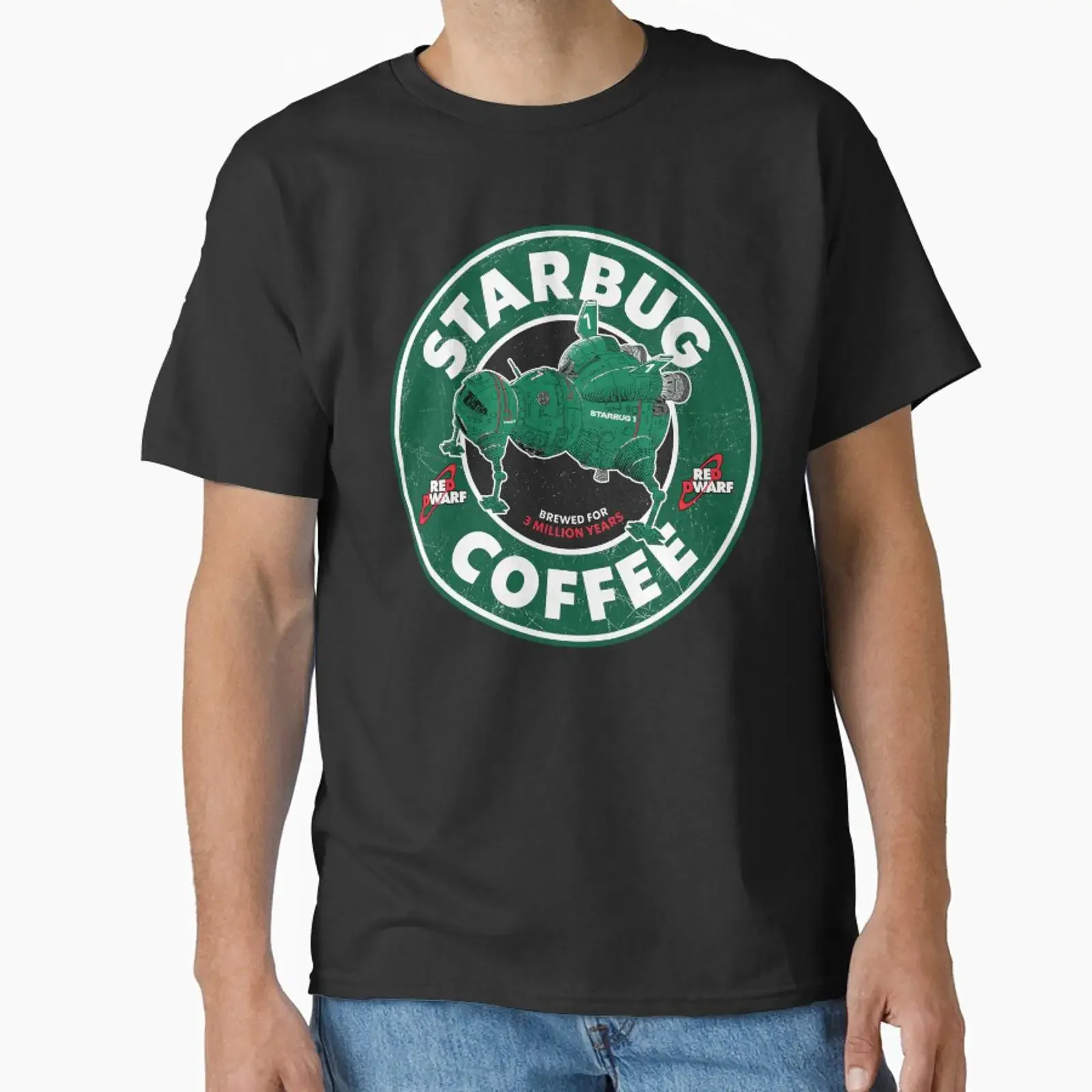 Starbug Coffee Red Dwarf Classic T Shirt vintage Washed Soft graphic Top For Everyday Wear Slightly Breathable designer clothes