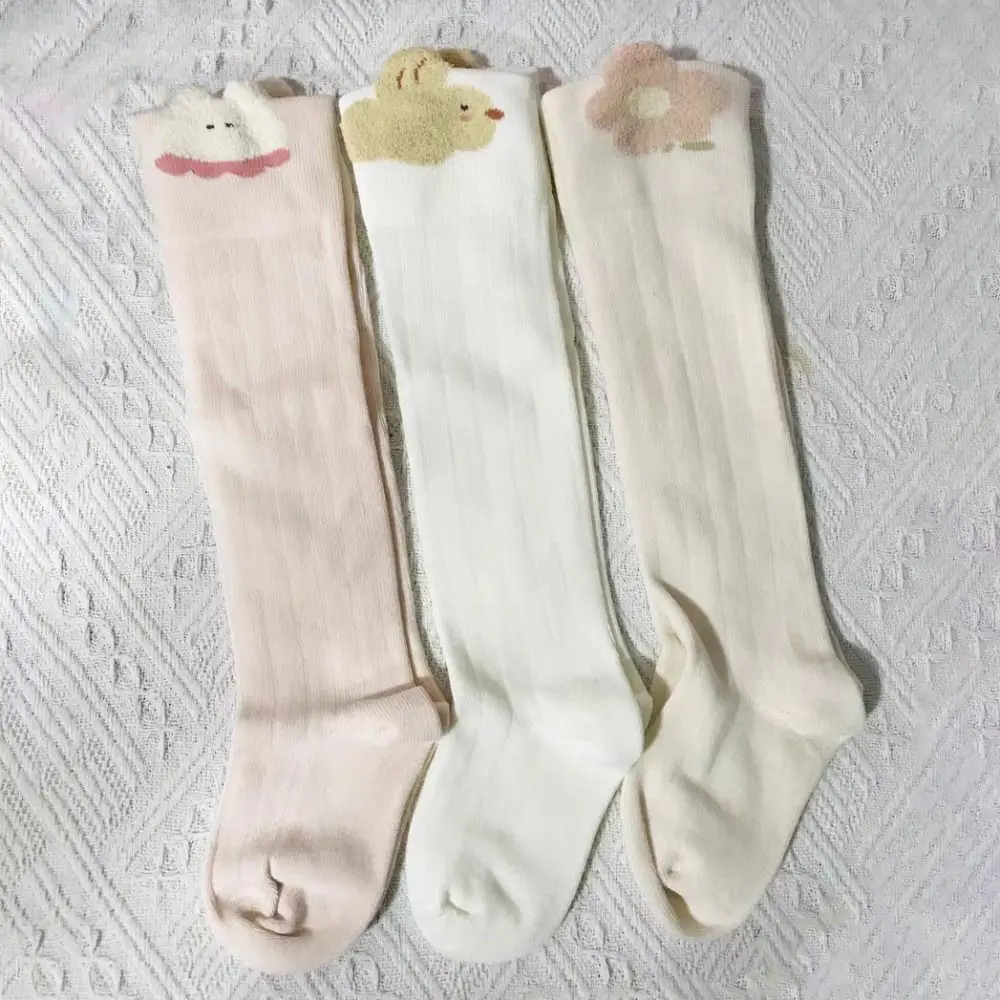 3 pares longo tubo bezerro meias bebê listra bonito animais infantil meias de algodão toddle dos desenhos animados acima do joelho meias crianças