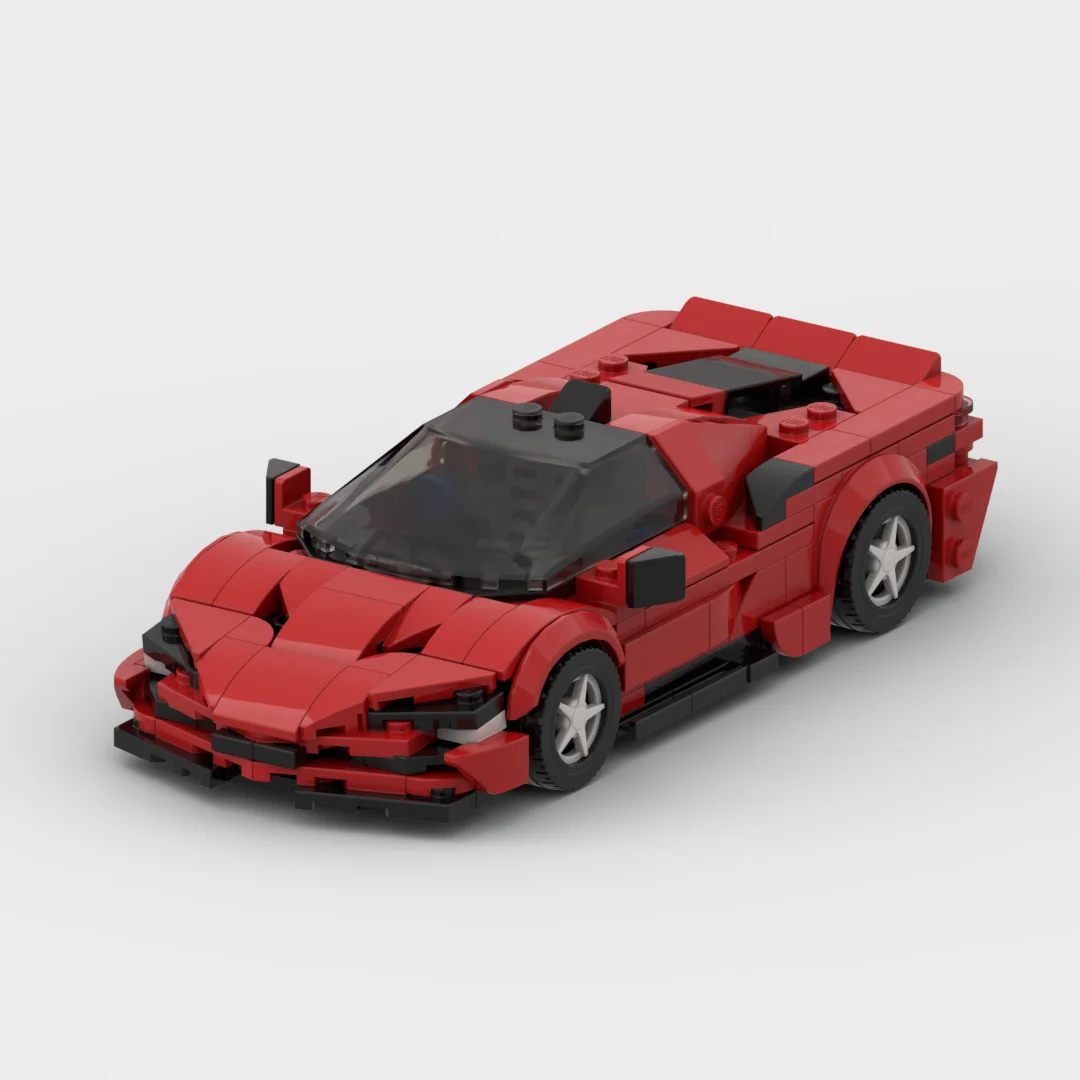 MOC Ferraried SF90 sports car racing Speed Champion Racer Building Blocks Brick Creative Garage Toys for Boys Gifts