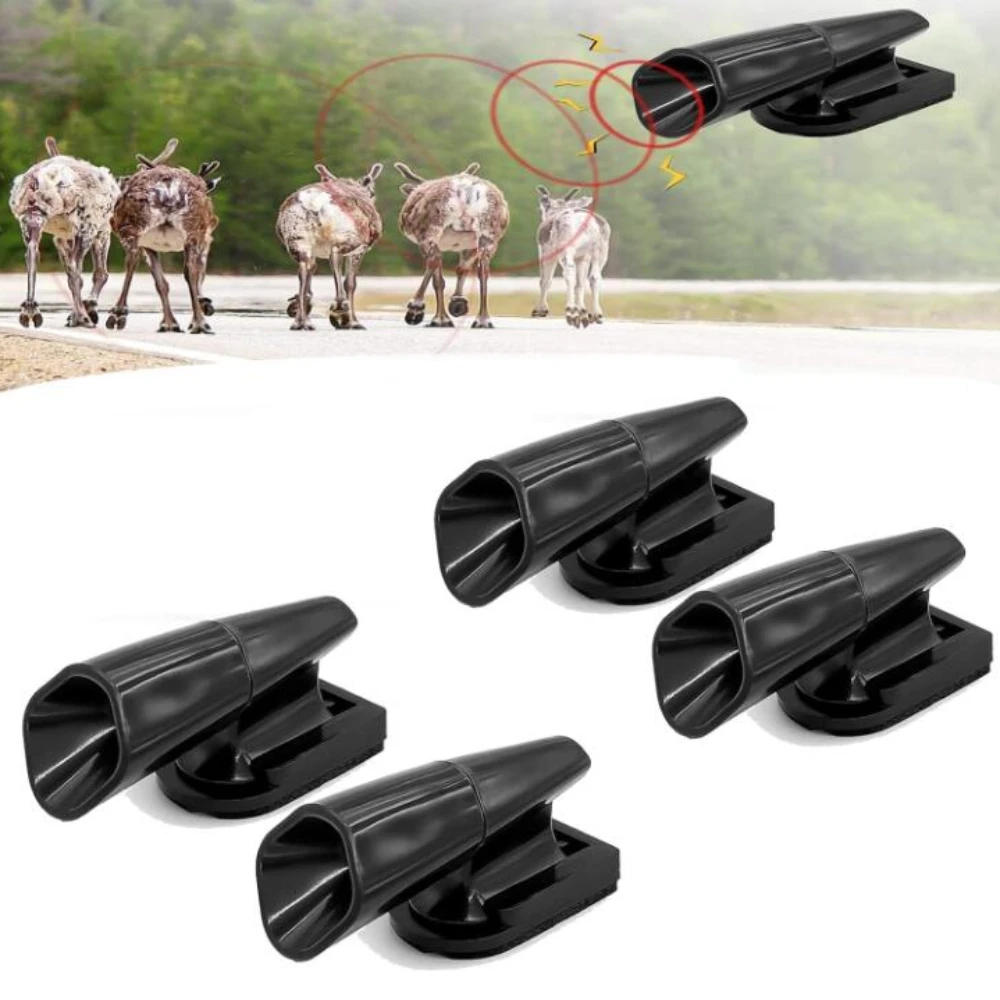 2Pcs Ultrasonic Animal Repeller Saving Wind Whistle Car Motorcycle Deer Warning Repeller Black Whistles