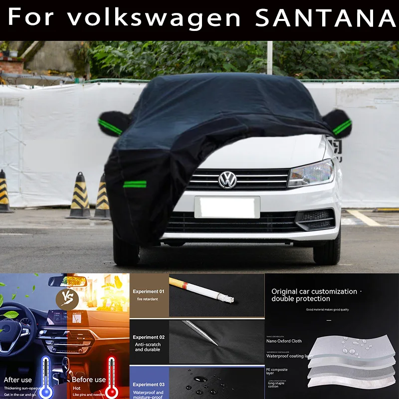 

Наружная защита для volkswagen SANTANA, полноразмерные автомобильные Чехлы, снежный чехол, Солнцезащитный водонепроницаемый пыленепроницаемый внешний автомобильный аксессуар