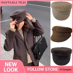 New Arrival Brand Designer Baker Boy Letter Military Hats for Women Men Winter Newsboy Caps Letter Flat Woolen Casquette Beret