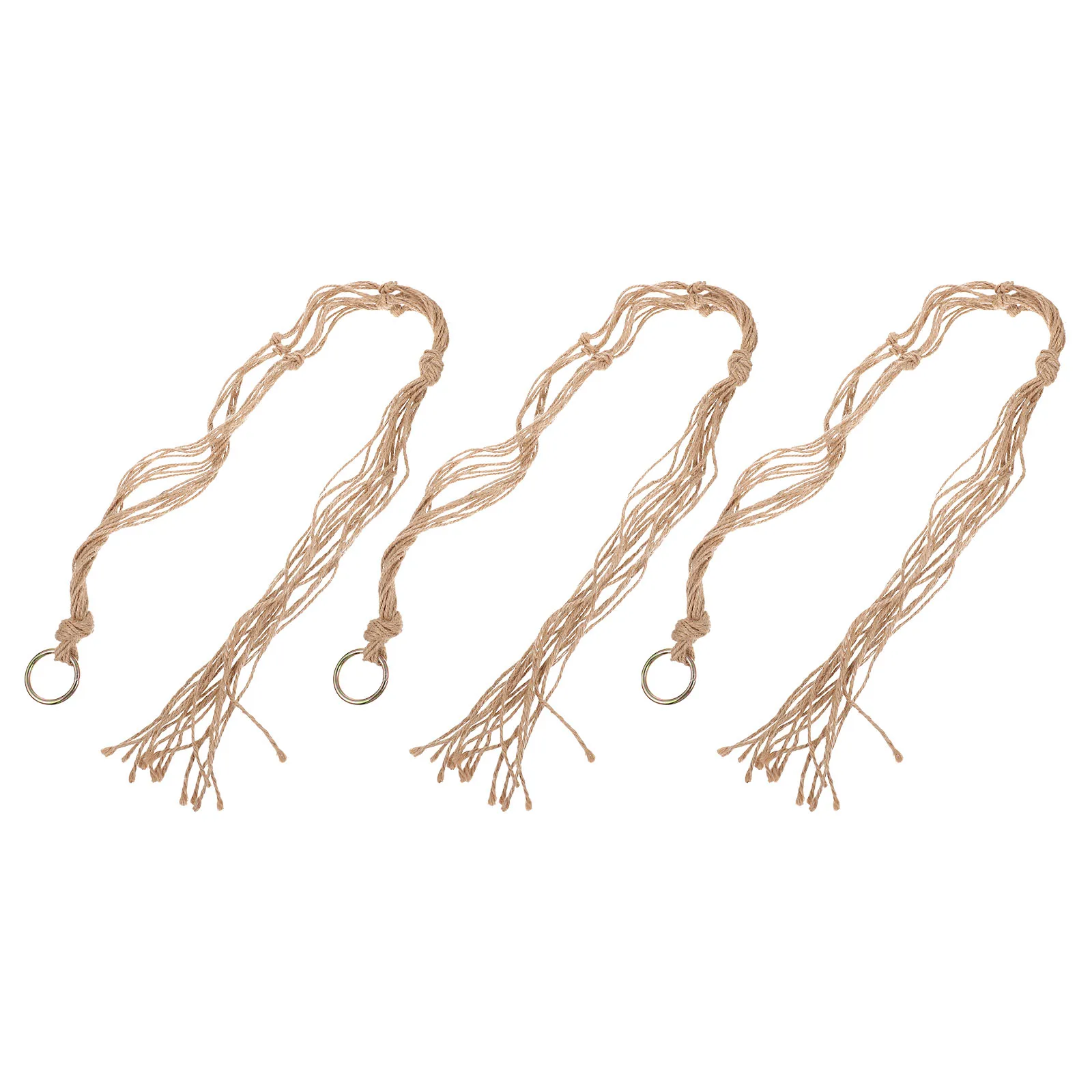 

3pcs Cotton Rope Flower Plant Pot Hanging Nets Plant Hanger Hanging Storage Bag Woven Planter Holder Wall String Net Bag For