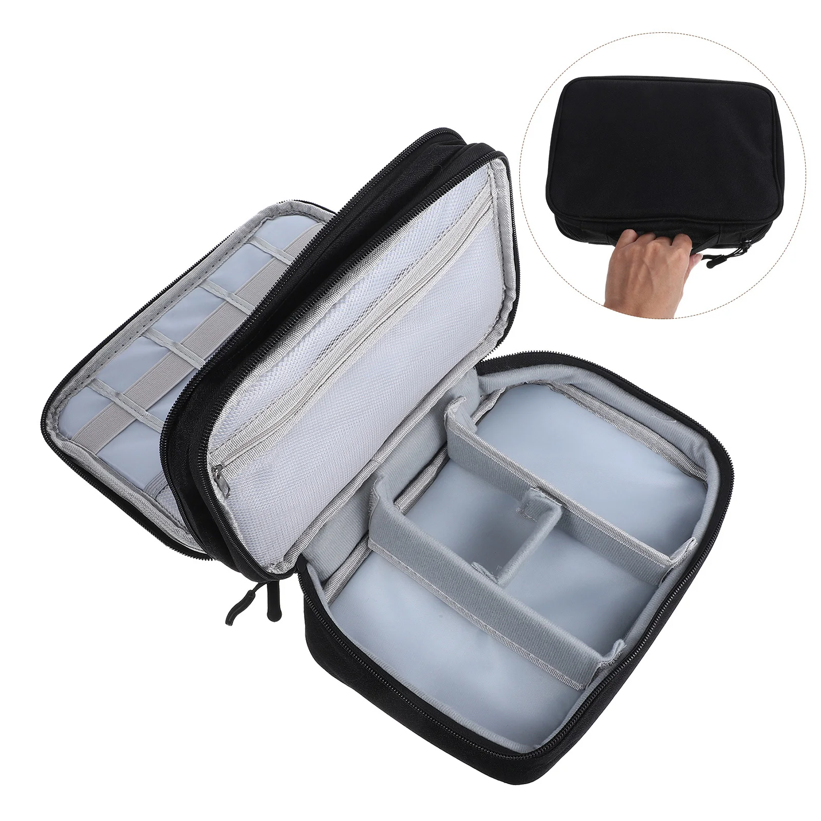 

Electronic Organizer Bag Durable Fabric Portable Cable Storage Case Travel Accessories Zipper Pouch for Cord USB Earphone