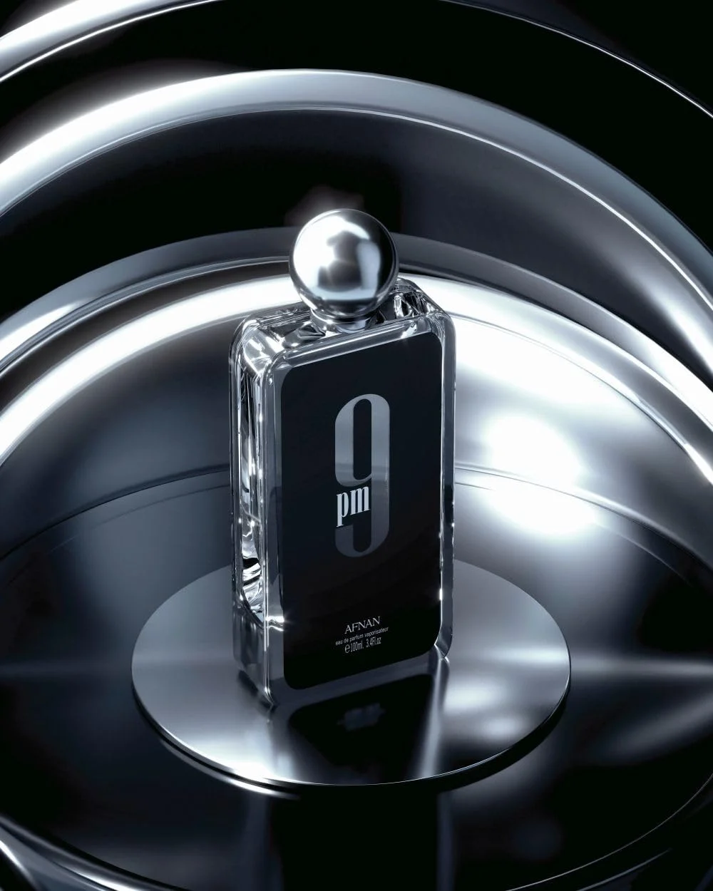 Afnan 9 PM Eau De Parfum 3.4 Oz / 100 Ml | Long-Lasting Masculine Cologne | Warm Vanilla, Cinnamon & Amber Woody Fragrance view 2