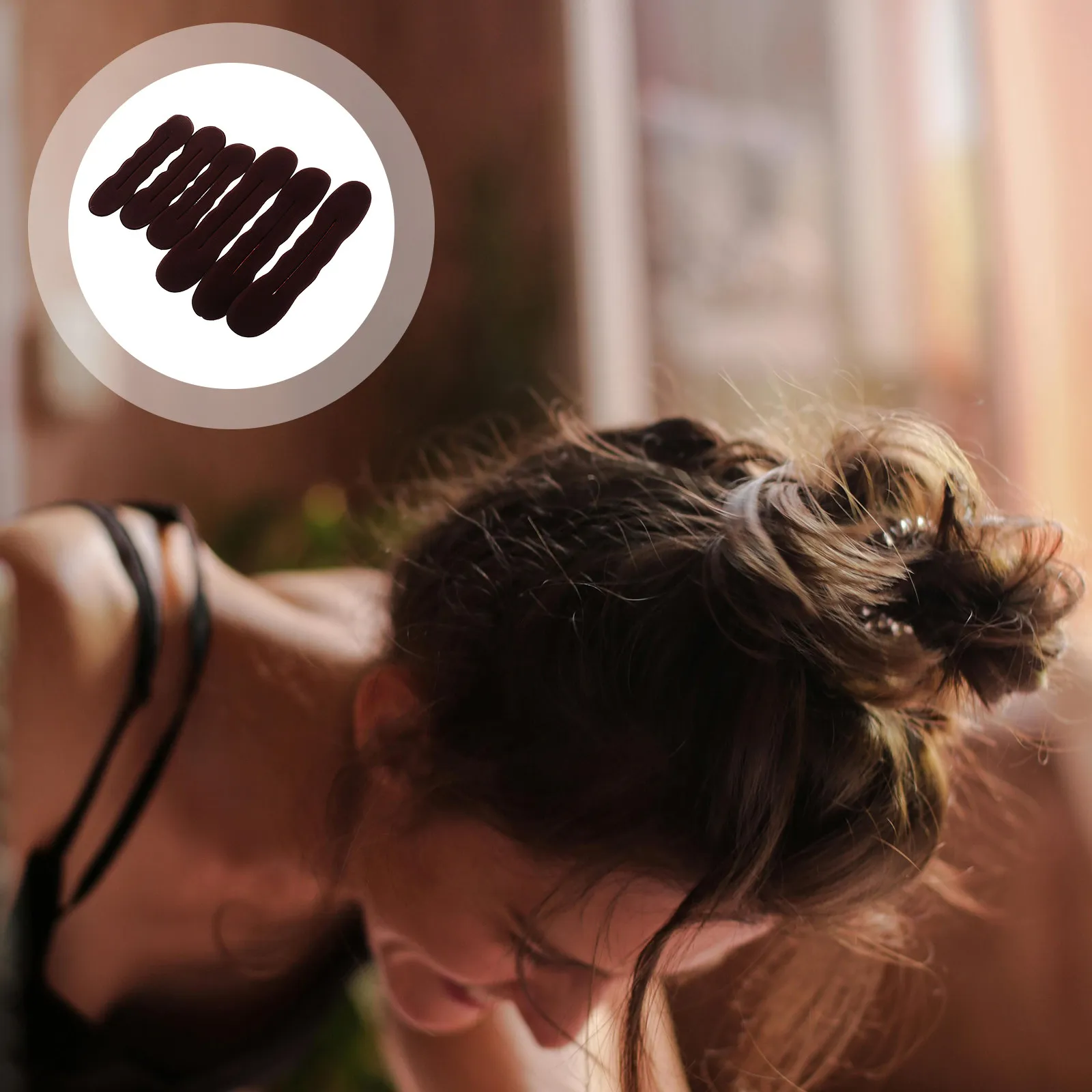 6Pcs Hair Bun Maker Reusable Soft Thickened Sponge Strips Women Portable Twist Bun Shaper Tool for Stylish Daily Hairstyle