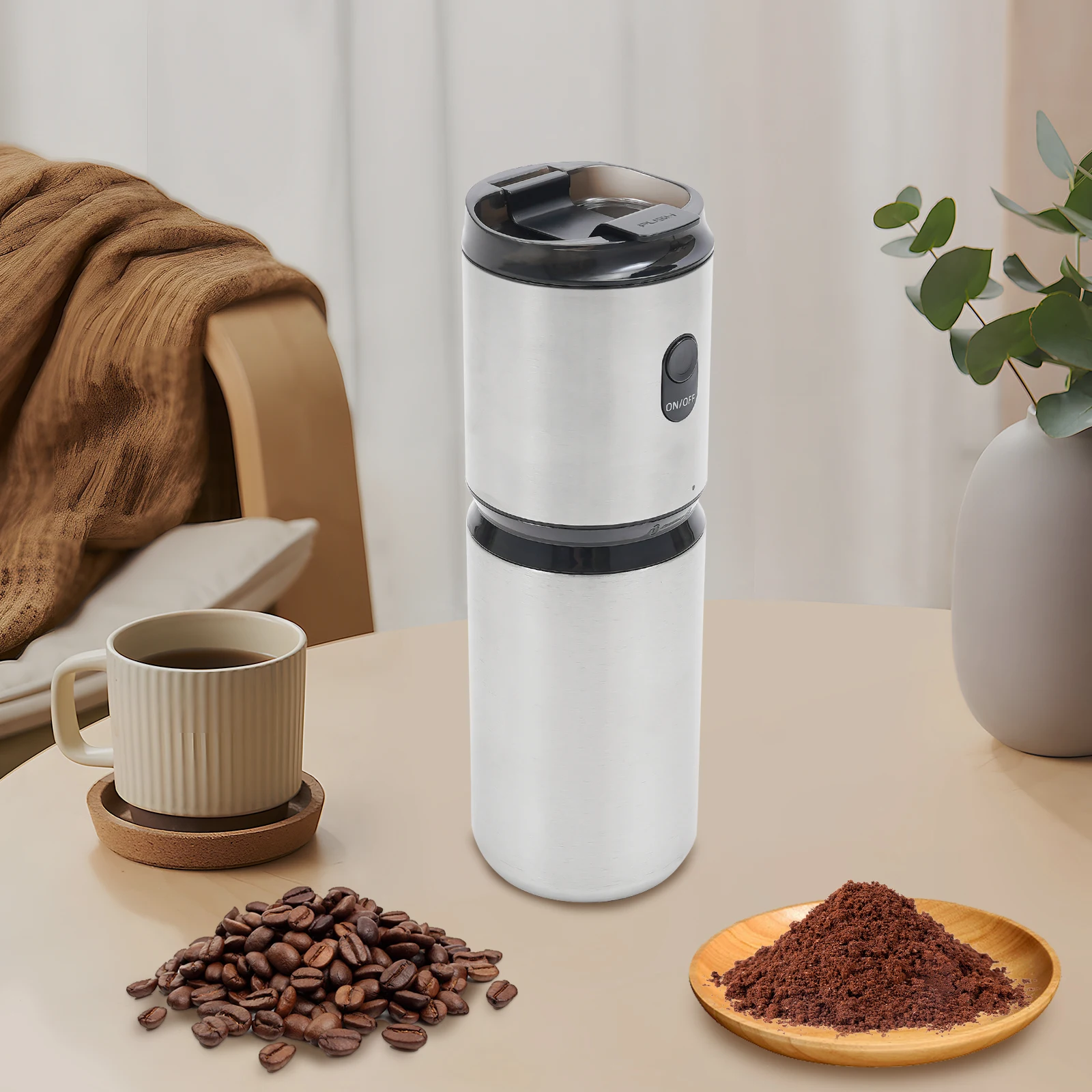 

Electric Coffee Grinding Cup 304 Stainless Steel Coffee Grinder Small Coffee Grinding Machine 60RPM