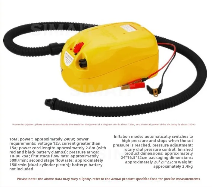 GP-80 DC12V High Pressure Electric Air Pump, Portable Inflator for
