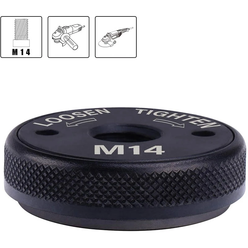 TOP 1Pcs Quick Clamping Nut M14 Angle Grinder Clamping Nut 125 150 180 230 Flange Nut Tool Power Replacement for Makita.