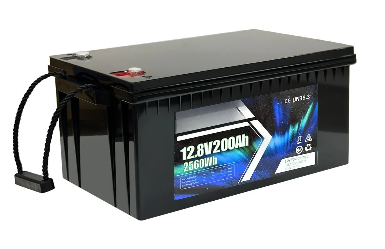

12V 200Ah LiFePO4 Battery Built in 200A BMS, 4000+ Deep Cycle Battery, 2560Wh Lithium Batteries 12V for RV,, Customized