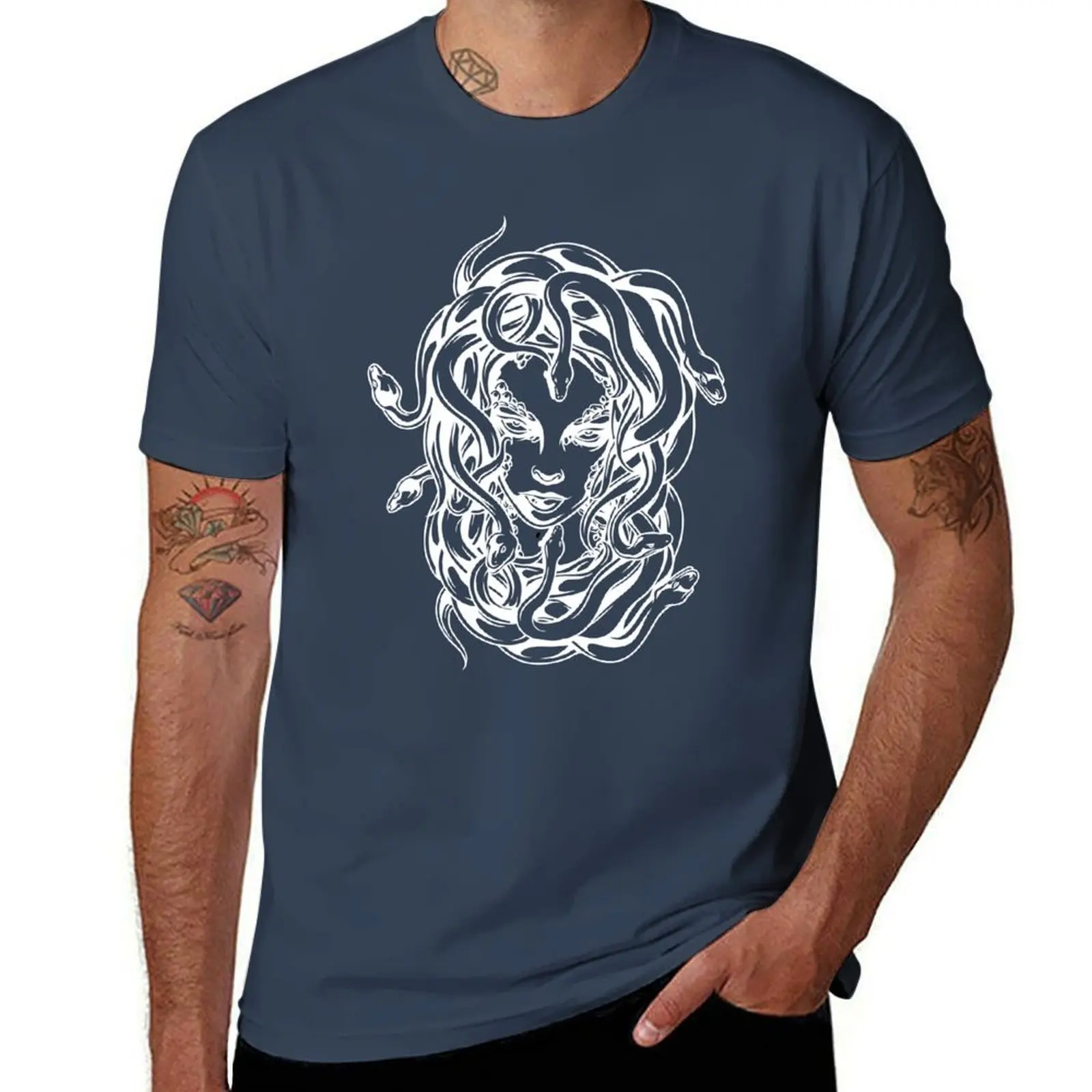 

and black face Medusa white Gorgon T-Shirt Plus Size Quick Dry Sports Tee