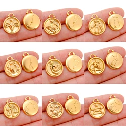 3Pcs Zodiac Signs Charm Stainless Steel Fadeless 3D12 Constellation Aries/Libra/Leo Pendant Bracelet Necklace DIY Jewelry Making