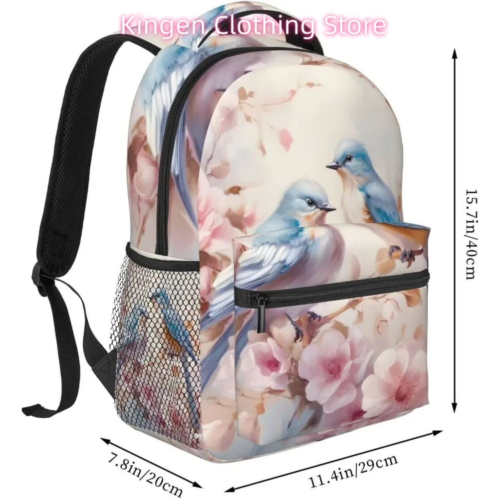 Lustiger Vogel-Blumen-Laptop-Rucksack, leichter Mehrzweck-Reiserucksack, lässiger Tagesrucksack, Unisex, College-Rucksäcke für Herren