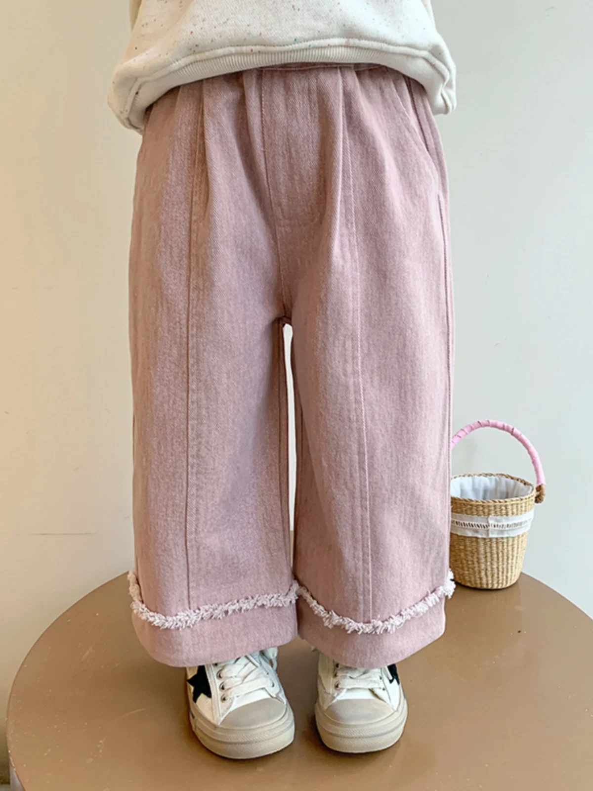 

Spring Autumn Straight Leg Pants for Little Girls Baby Girls Pure Color Casual Trousers Super Sli Long Pants