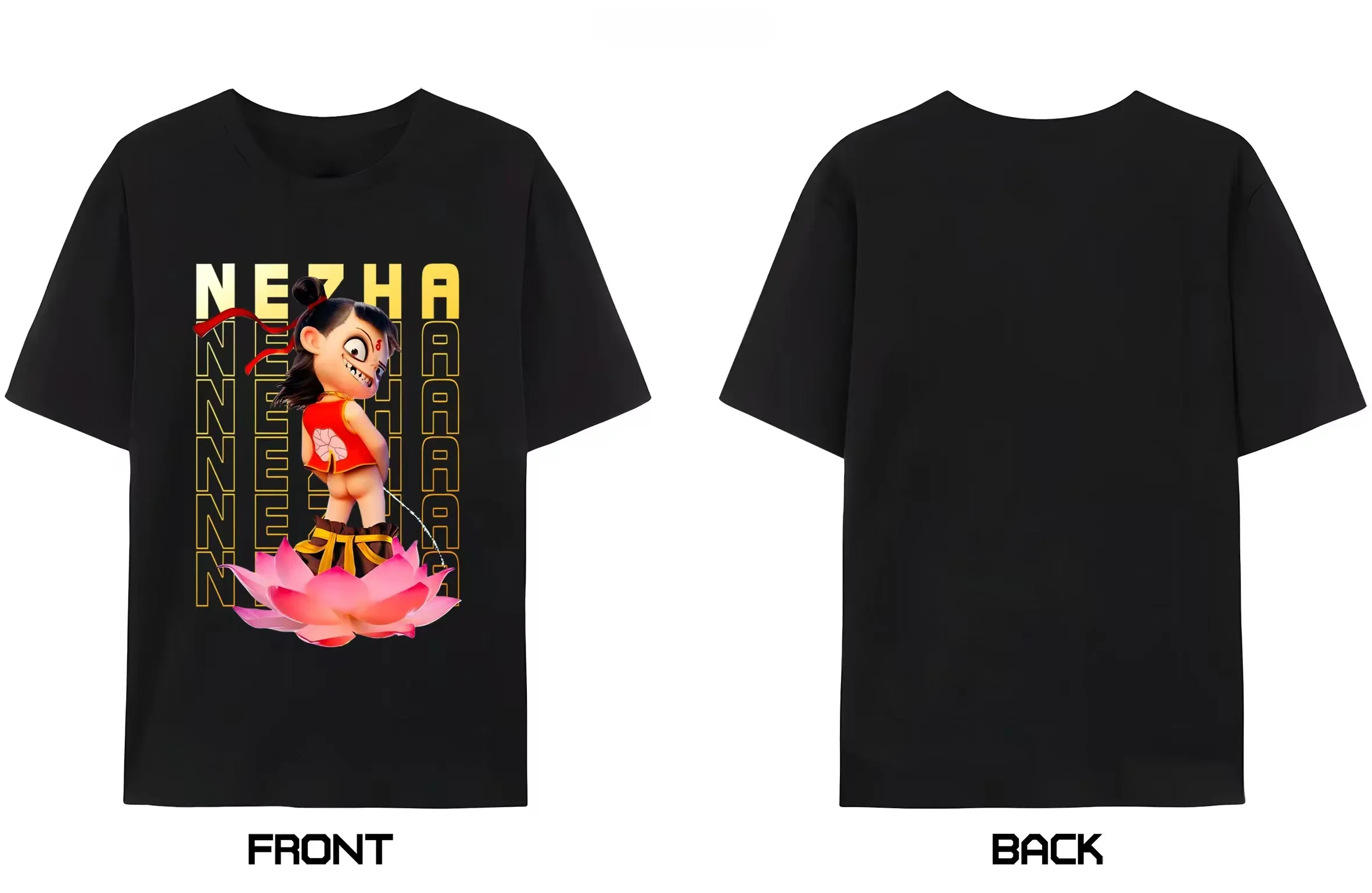 

Chinese Movie Nezha Funny and Interesting Image Printed T-shirt,Chinese Style Cotton Short Sleeved Shirt,men Clothing