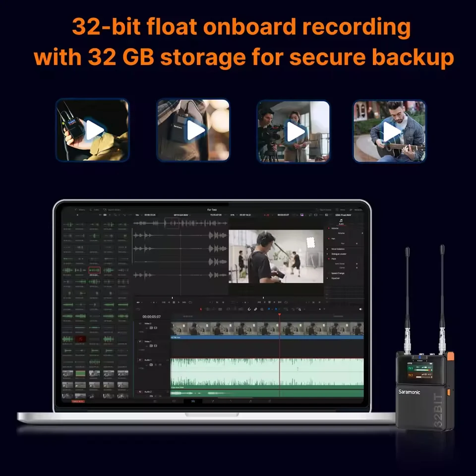 Saramonic K9 نظام ميكروفون لاسلكي رقمي UHF لشخصين ميكروفون لاسلكي Lavalier لصناعة الأفلام والكاميرات #4