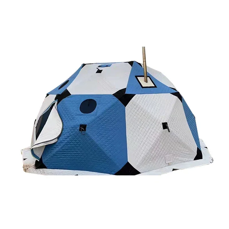 

Customized hexagonal Camping Tents 5-8 persons Waterproof Outdoor Stove Ice Fishing Tent Shelters