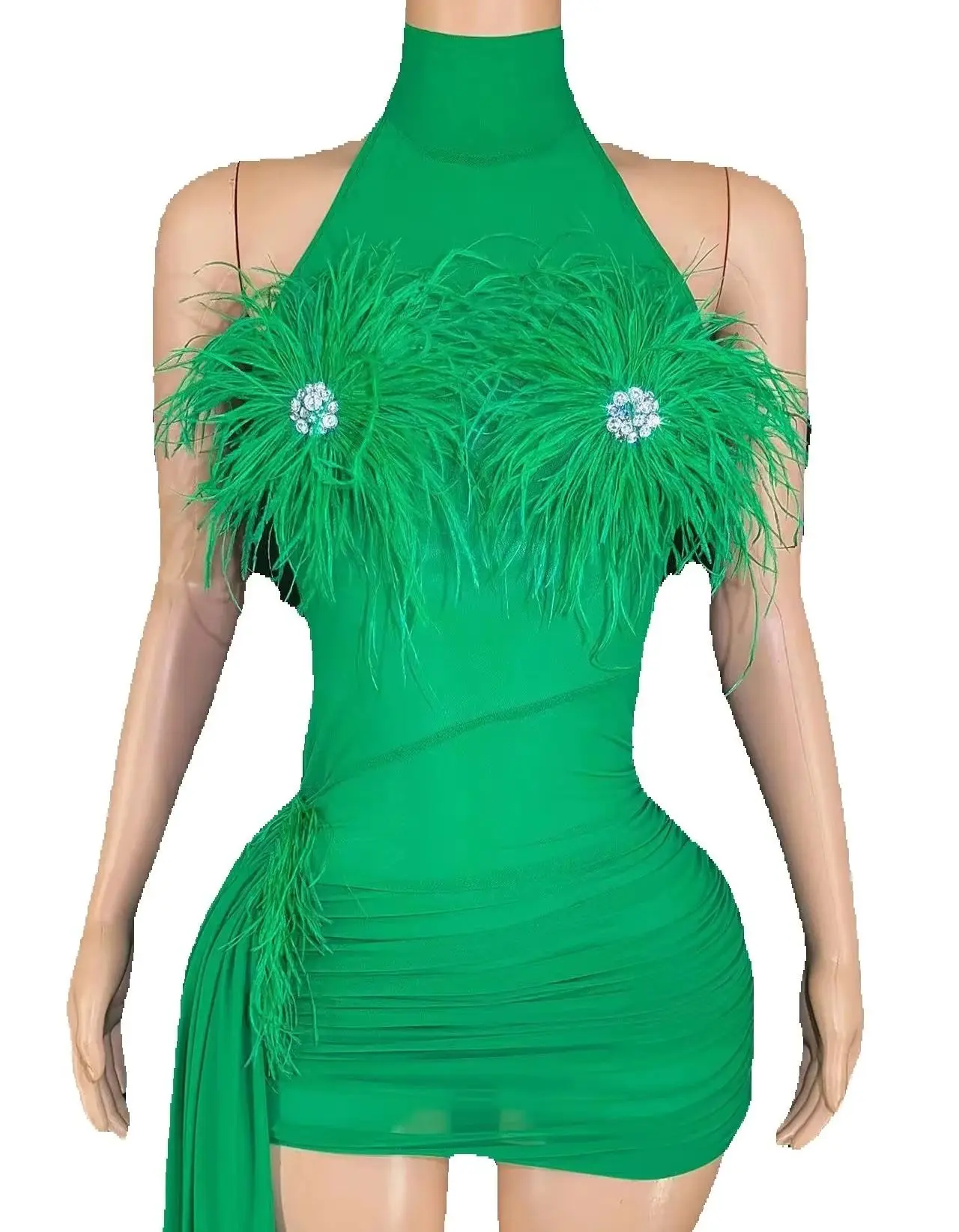 

ZD Многоцветное блестящее женское вечернее банкетное платье без рукавов со стразами и бриллиантами, короткий размер плюс