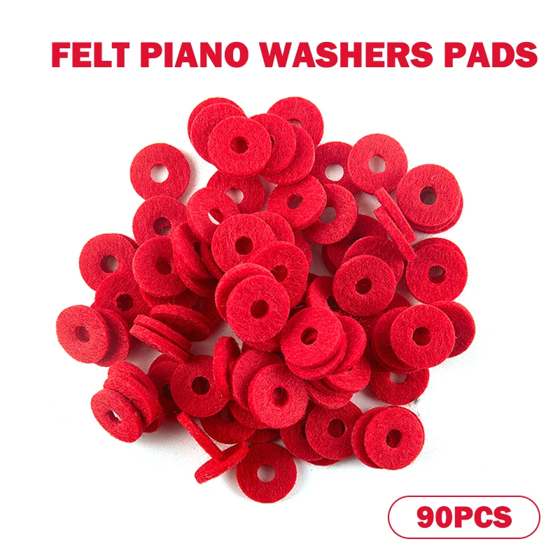 

90 Pcs Felt Piano Washers Pads for Front Rail Regulating and Keyboard Balance Piano Tuning Accessories Repair Tool Parts