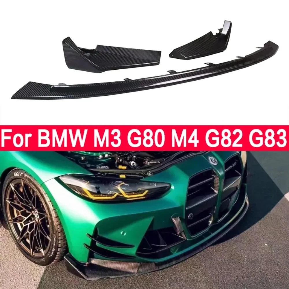 For BMW M3 G80 M4 G82 G83 CSL Style Carbon Fiber Car Front Bumper Diverter Spoiler Diffuser Front Lip Chin Upgraded Body Kit