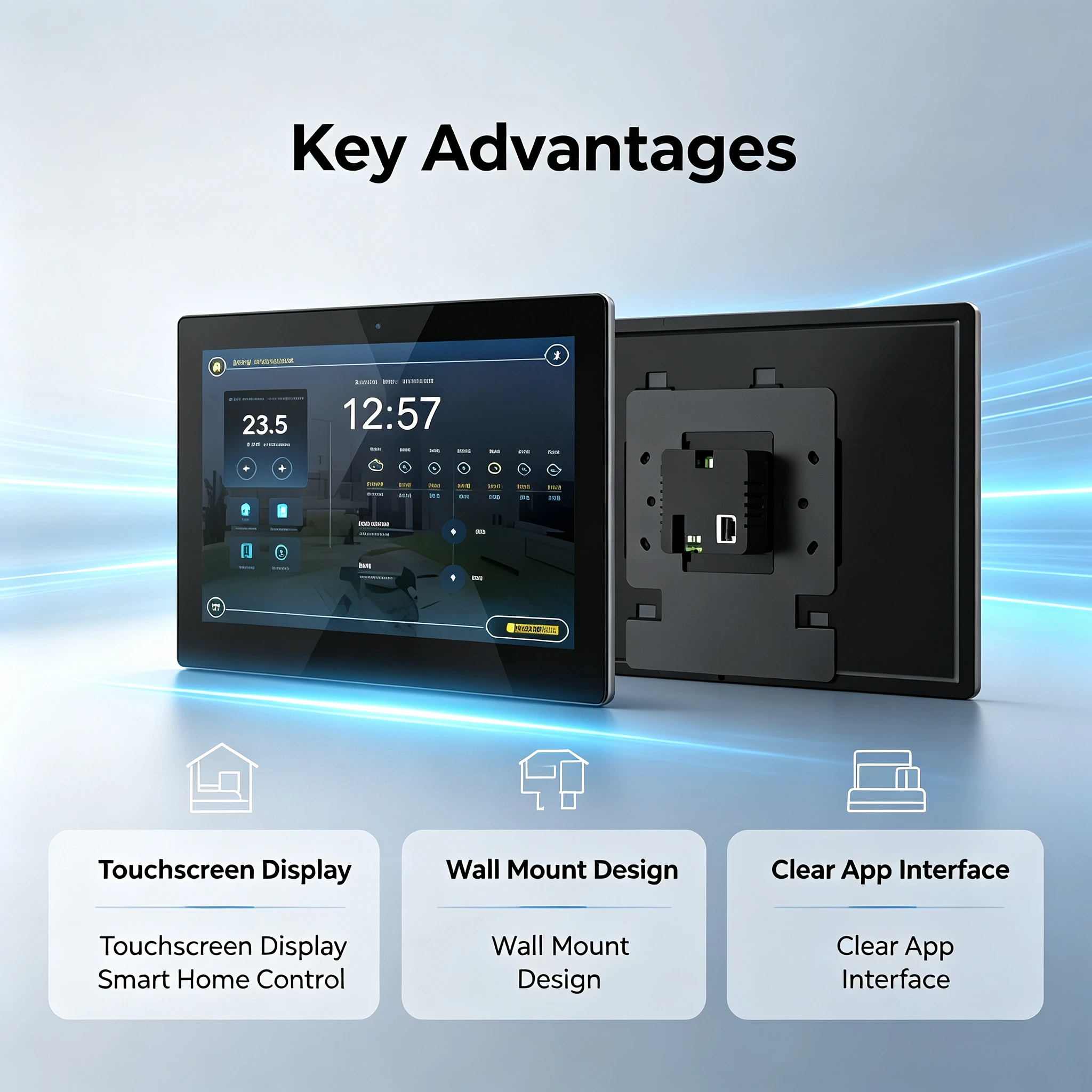 RK3568 Quad-core 2G Memory, Embedded Wall-mounted Central Control Panel WiFi Power Supply