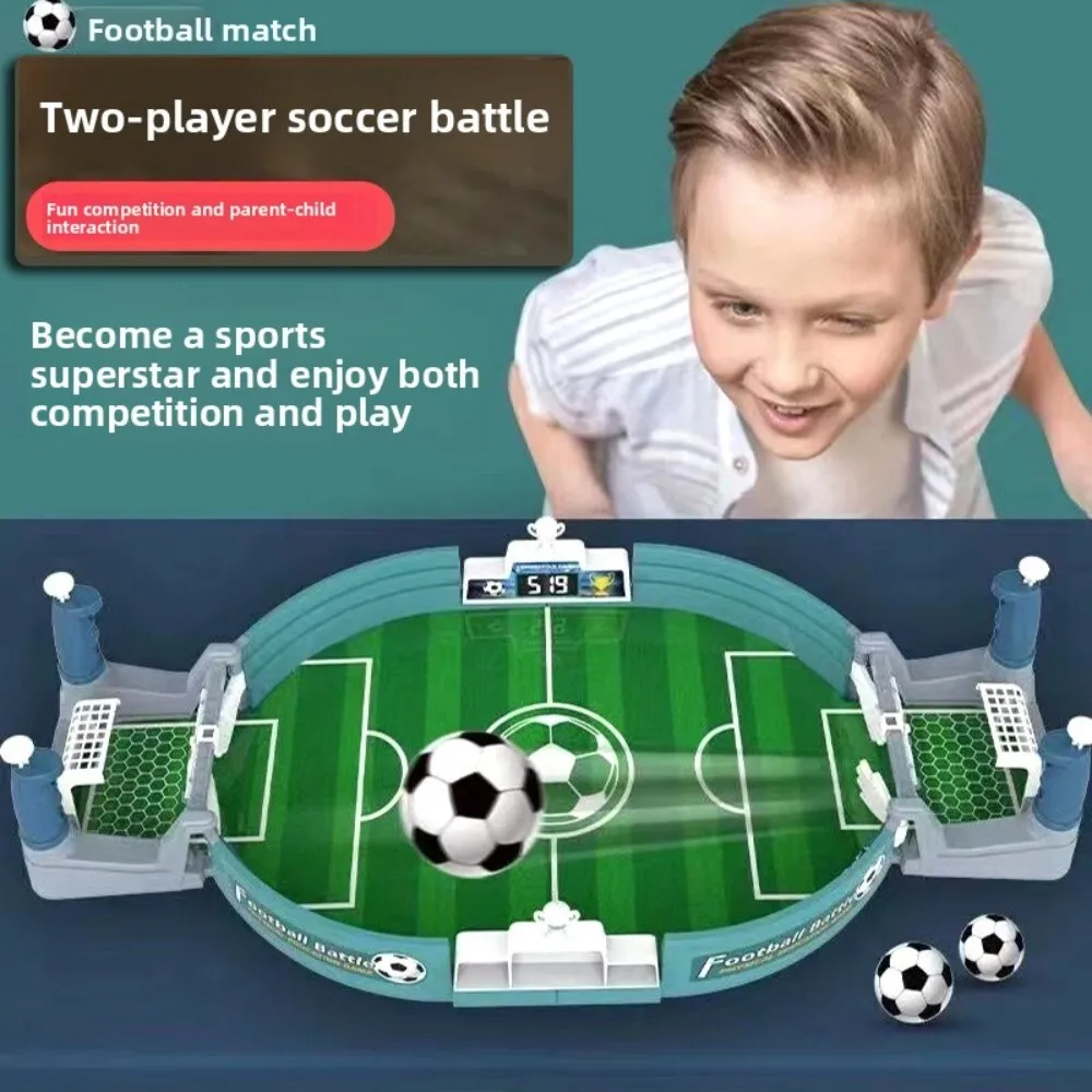 

Double Battle Parent Child Interactive Tabletop Game Table Kick Football Plate Competitive Educational Toy for Family Fun