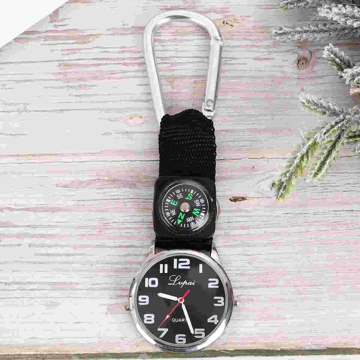 Bergsteiger uhr Karabiner Kompass Taschenuhren für Männer gelben Clip Student