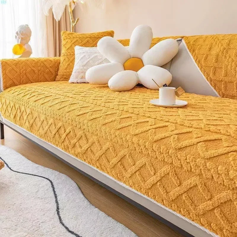 Cat Friendly Minimalist Sofa Cushion with A Four Season Universal Sofa Cover Plush Thick Seat Cushion Winter Anti Slip Cover