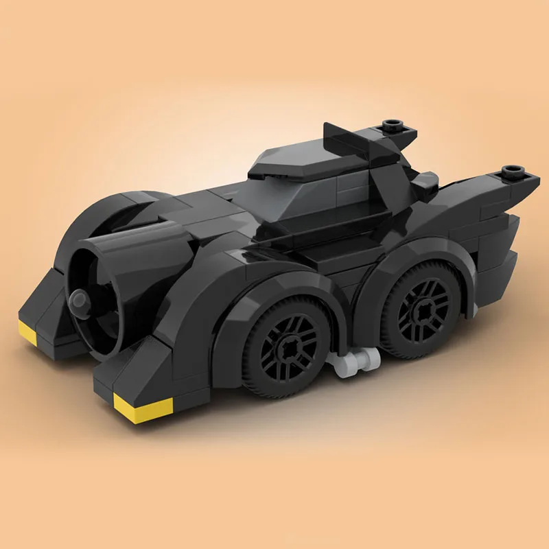 Moc Q version square figure model Dark Knight + Batmobile puzzle boy assemblato Batman ornamenti desktop per bambini giocattoli regali